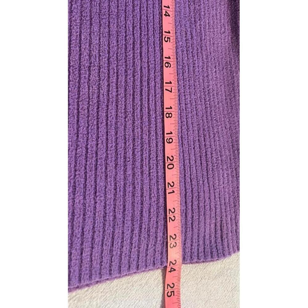 Hampshire Studio Purple Ribbed Turtleneck Sweater DarkAcademia Soft Girl Size XL - Picture 4 of 5